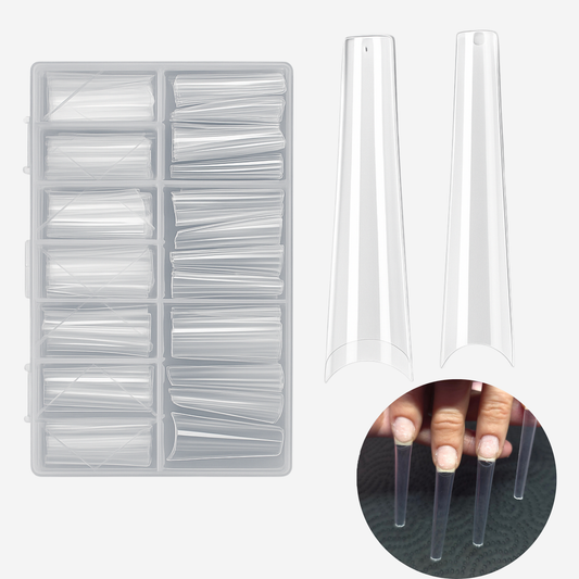 Enchanted 3XL Coffin Nail Tips – Clear | 500 Pieces